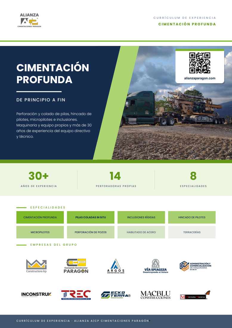 Portada del currículum de cimentaciones